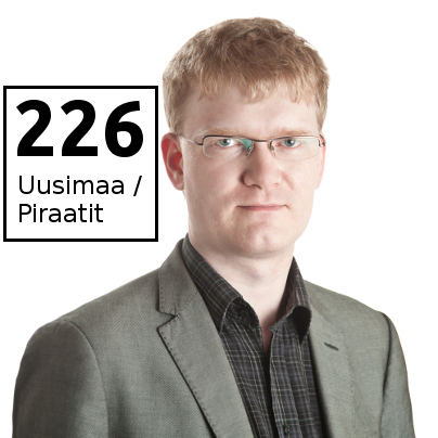 Janne Paalijärvi / Piraattipuolue, ehdolla Uudellamaalla numerolla 226 eduskuntaan 2019